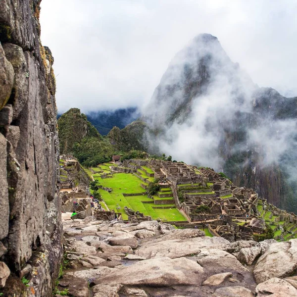 Machu Picchu Panoramic View Peruvian Incan Town Unesco World Heritage — Stock Photo, Image