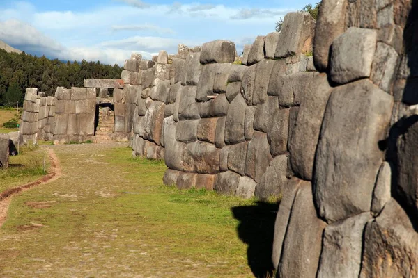 Widok Sacsayhuaman Ruiny Inków Mieście Cusco Lub Cuzco Peru — Zdjęcie stockowe