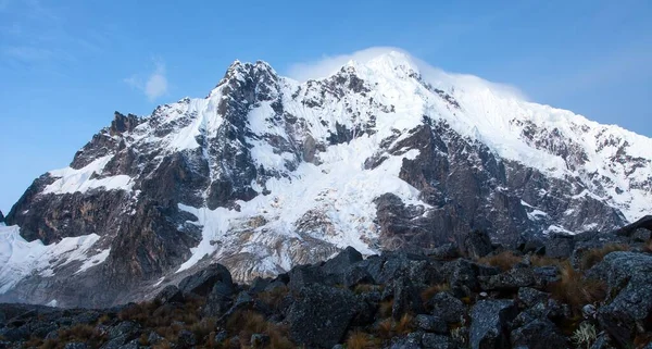 Вечерний Вид Гору Salkantay Salcantay Трек Пути Мачу Пикчу Куско — стоковое фото