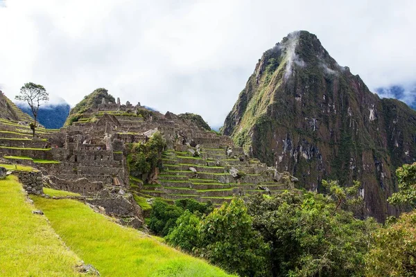 Machu Picchu Vista Panorámica Ciudad Peruana Inca Patrimonio Humanidad Unesco — Foto de Stock