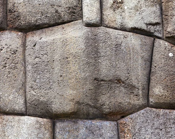 Detail Van Een Stenen Muur Cusco Cuzco Historische Architectuur Peru — Stockfoto