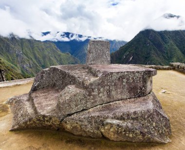 Machu Picchu, İntihuatana taşı, Peru İnka kasabasının detayları, Unesco dünya mirası alanı, kutsal vadi, Cusco bölgesi, İnka patikası, Peru,