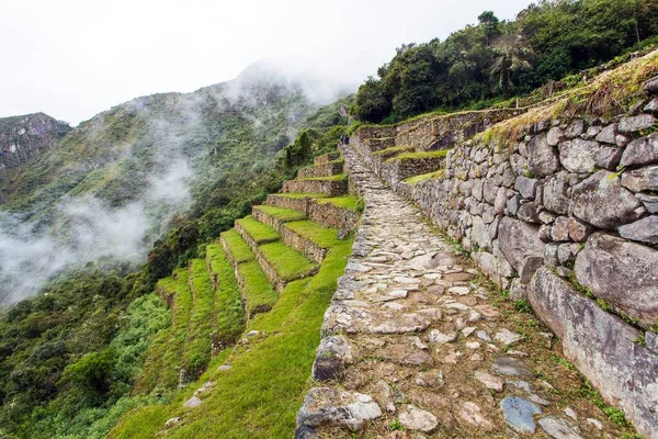 Мачу Пикчу Панорамный Вид Перуанский Инканский Город Объект Всемирного Наследия — стоковое фото
