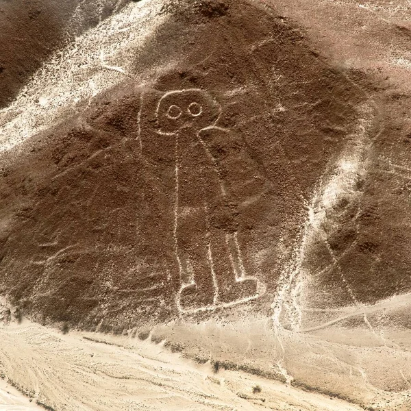 Homem Espaço Homem Espaço Nazca Nasca Linhas Misteriosas Geoglifos Vista — Fotografia de Stock