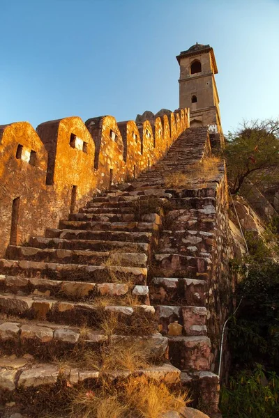 Fortificação Com Bastião Forte Jaigarh Cidade Amer Amber Perto Cidade — Fotografia de Stock