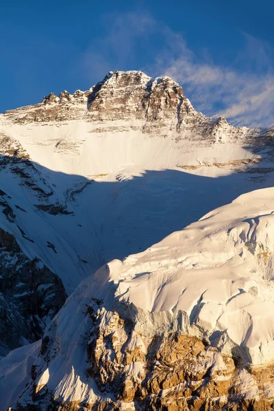 Vue Soir Mont Lhotse Depuis Camp Base Pumo Parc National — Photo