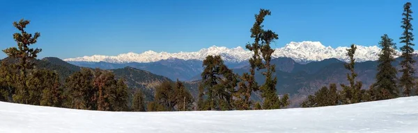 Himalaya Panoramic View Indian Himalayas Great Himalayan Range Uttarakhand India Stock Photo