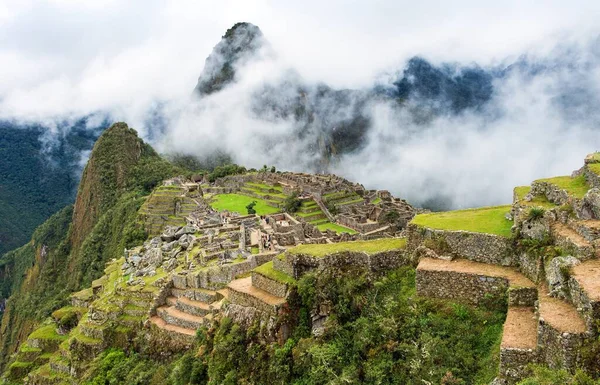 Machu Picchu Vue Panoramique Sur Ville Inca Péruvienne Site Patrimoine — Photo