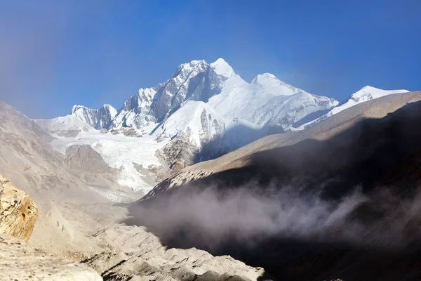 Vista Del Monte Everest Lhotse Lhotse Shar Desde Valle Barun —  Fotos de Stock