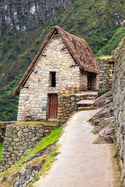 Machu Picchu Detail Peruánského Města Památka Světového Dědictví Unesco Posvátné — Stock fotografie