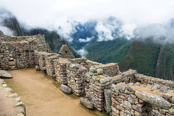 Machu Picchu Detalle Ciudad Peruana Inca Patrimonio Humanidad Unesco Valle —  Fotos de Stock