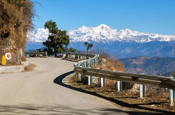 Mussoorie Road Indian Himalaya White Mountains Uttarakhand India 스톡 이미지