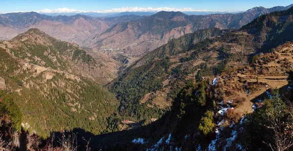 Himalaya Панорамний Вид Індійських Гімалаїв Великий Гімалайський Хребет Uttarakhand Індія — стокове фото