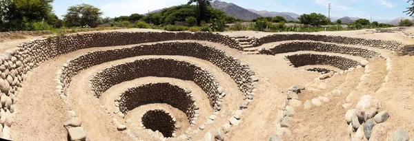 Acquedotto Cantalloc Nella Città Nazca Nazca Acquedotti Pozzi Spirale Cerchio — Foto Stock