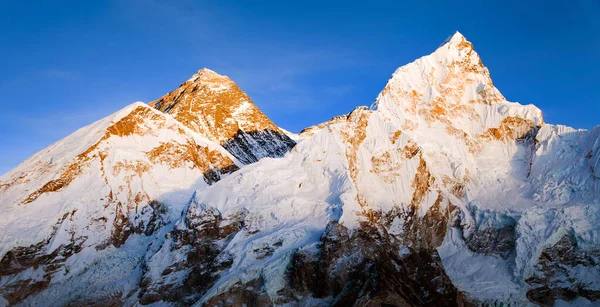 Avond Gekleurd Uitzicht Mount Everest Berg Nuptse Van Kala Patthar — Stockfoto