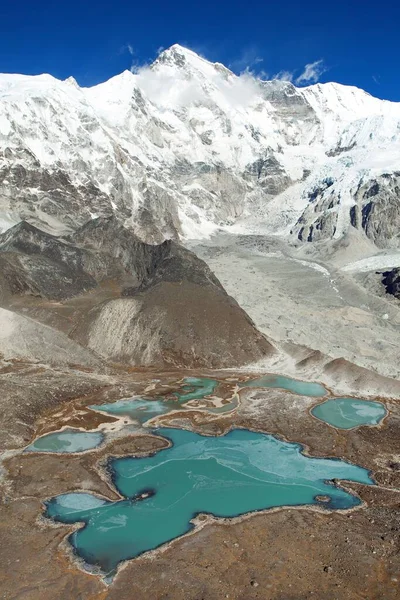 Gyönyörű Kilátás Nyílik Cho Oyu Hegyre Cho Oyu Alaptáborra Gyazumba — Stock Fotó