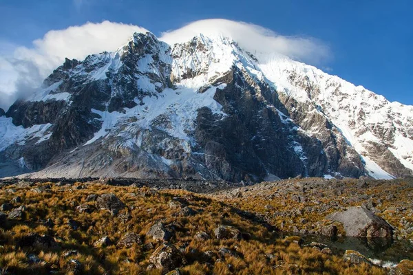 Vista Serale Del Monte Salkantay Trekking Salcantay Sulla Strada Machu — Foto Stock