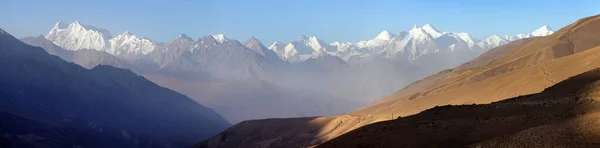 Vista Nocturna Cresta Montañosa Hindukush Hindú Kush Tahikistan Afghanistan Vista —  Fotos de Stock