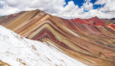 Gökkuşağı dağları veya Vinicunca Montana de Siete Colores Peru, Peru 'da Cuzco bölgesi, Peru And Dağları, panoramik manzara