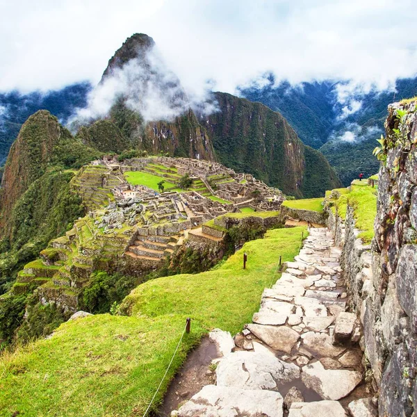 Machu Picchu Veduta Panoramica Della Città Inca Peruviana Patrimonio Dell — Foto Stock