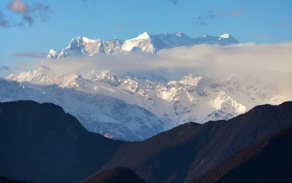 Mount Chaukhamba Vista Noturna Himalaia Himalaia Indiano Grande Cordilheira Himalaia — Fotografia de Stock