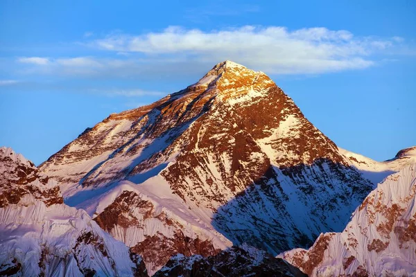 Вечірній Захід Кольоровий Вигляд Гори Еверест Гокьо Долина Хумбу Солукхумбу — стокове фото