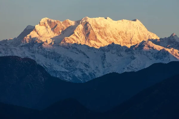Mount Chaukhamba Morgonutsikt Himalaya Indiska Himalaya Stora Himalaya Sortiment Uttarakhand — Stockfoto