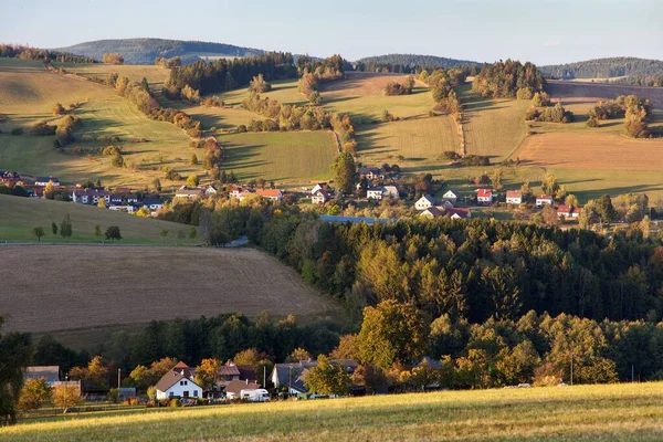 Autumn View Bohemian Moravian Highland Vecov Village Zdarske Vrchy Czech — Stock Photo, Image