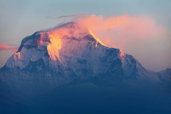 Morgenpanoramablick Auf Den Berg Dhaulagiri Vom Poon Hill Aussichtspunkt Nepal — Stockfoto