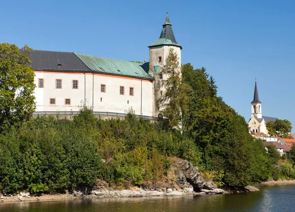 Zirovnice Renässans Och Barockslott Står Ovanför Vattenytan Böhmiska Och Mähriska — Stockfoto