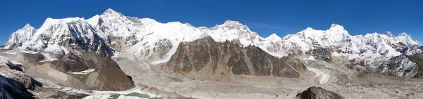 Prachtig Panoramisch Uitzicht Bergen Cho Oyu Everest Lhotse Gyachung Kang — Stockfoto