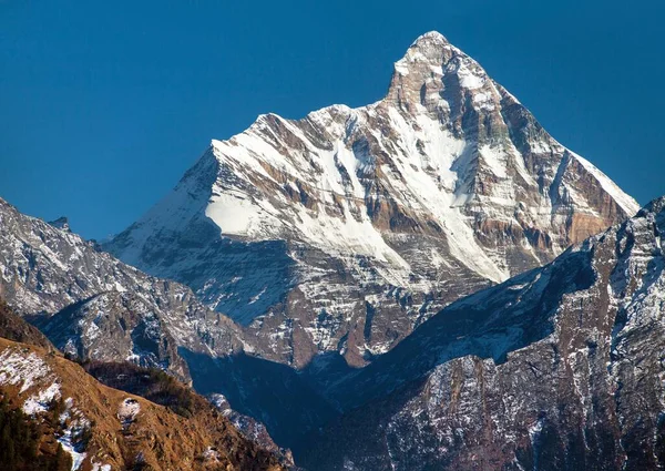 Monte Nanda Devi Uno Dei Migliori Monti India Himalaya Visto — Foto Stock