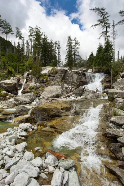 Waterfalls Stream Studeny Potok High Tatras Mountains Carpathia Slovakia — Stock Photo, Image