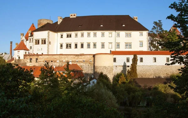 Castelo Palácio Cidade Jindrichuv Hradec Tarde Início Noite Vista Boêmia — Fotografia de Stock