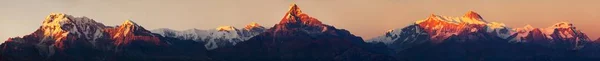 Soirée Coucher Soleil Sur Mont Annapurna Machapuchare Machhapuchhare Népal Himalaya — Photo