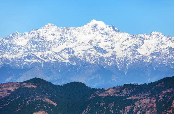 Гора Бандарпунк Гималаи Панорамный Вид Индийские Гималаи Большой Гималайский Хребет — стоковое фото