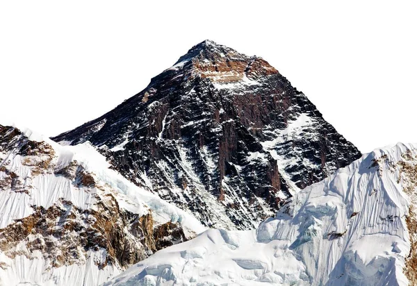 Monte Everest Isolado Fundo Céu Branco Vale Khumbu Geleira Parque — Fotografia de Stock