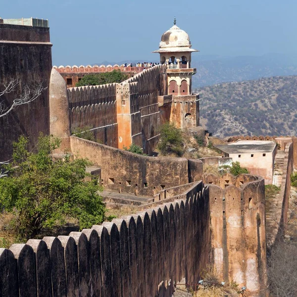 Amber Amer Fort Buurt Van Jaipur Stad Detail Uit Het — Stockfoto