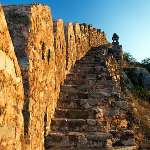 Festung Mit Bastionen Von Jaigarh Fort Und Amer Oder Bernstein — Stockfoto