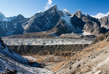 Khumbu glacier and lobuche peak from Kongma la pass - Trek to Everest base camp - Nepal clipart