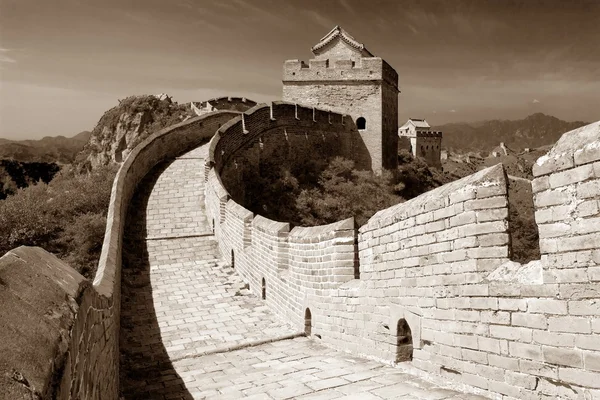 Blick auf große Mauer aus China in der Provinz Hebei — Stockfoto