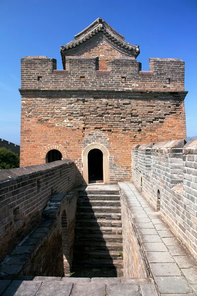 Vista da Grande Muralha da China localizada na província de Hebei — Fotografia de Stock