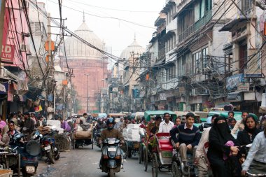 kalabalık cadde eski Delhi