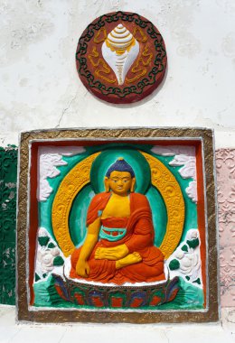 Detail of Tall Shanti Stupa near Leh clipart