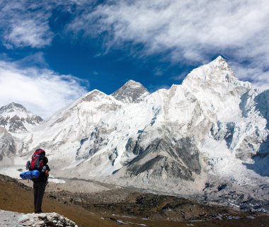 Everest dağının panoramik görünüm