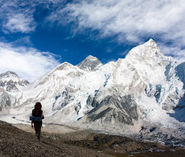 Everest dağının panoramik görünüm