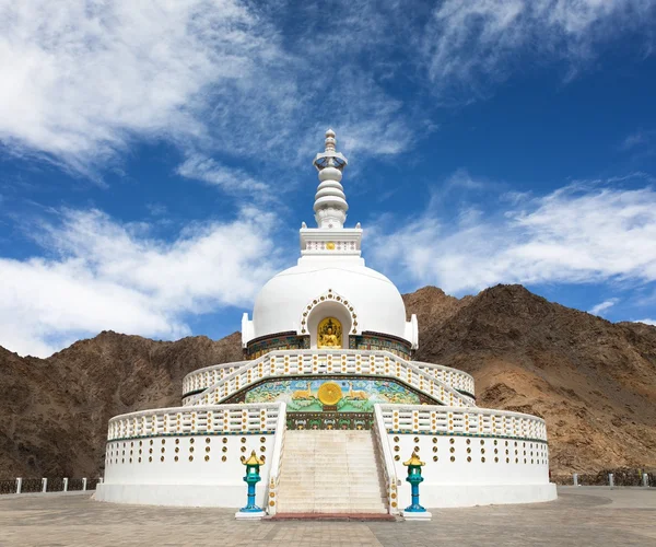 Wysoka Shanti Stupa Leh - Dżammu i Kaszmir - Ladakh — Zdjęcie stockowe