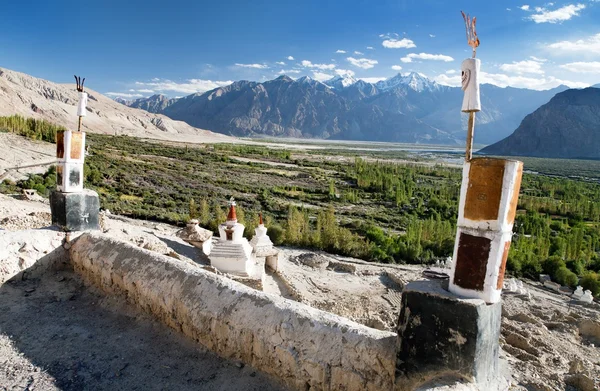 Nubra-Tal vom Dach des königlichen Schlosses — Stockfoto