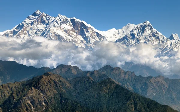 Weergave van annapurna himal van jaljala pass - nepal - Azië — Stockfoto