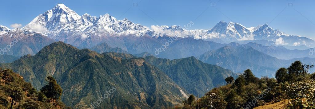 Dhaulagiri und annapurna himal Nepal Stockfotografie lizenzfreie
